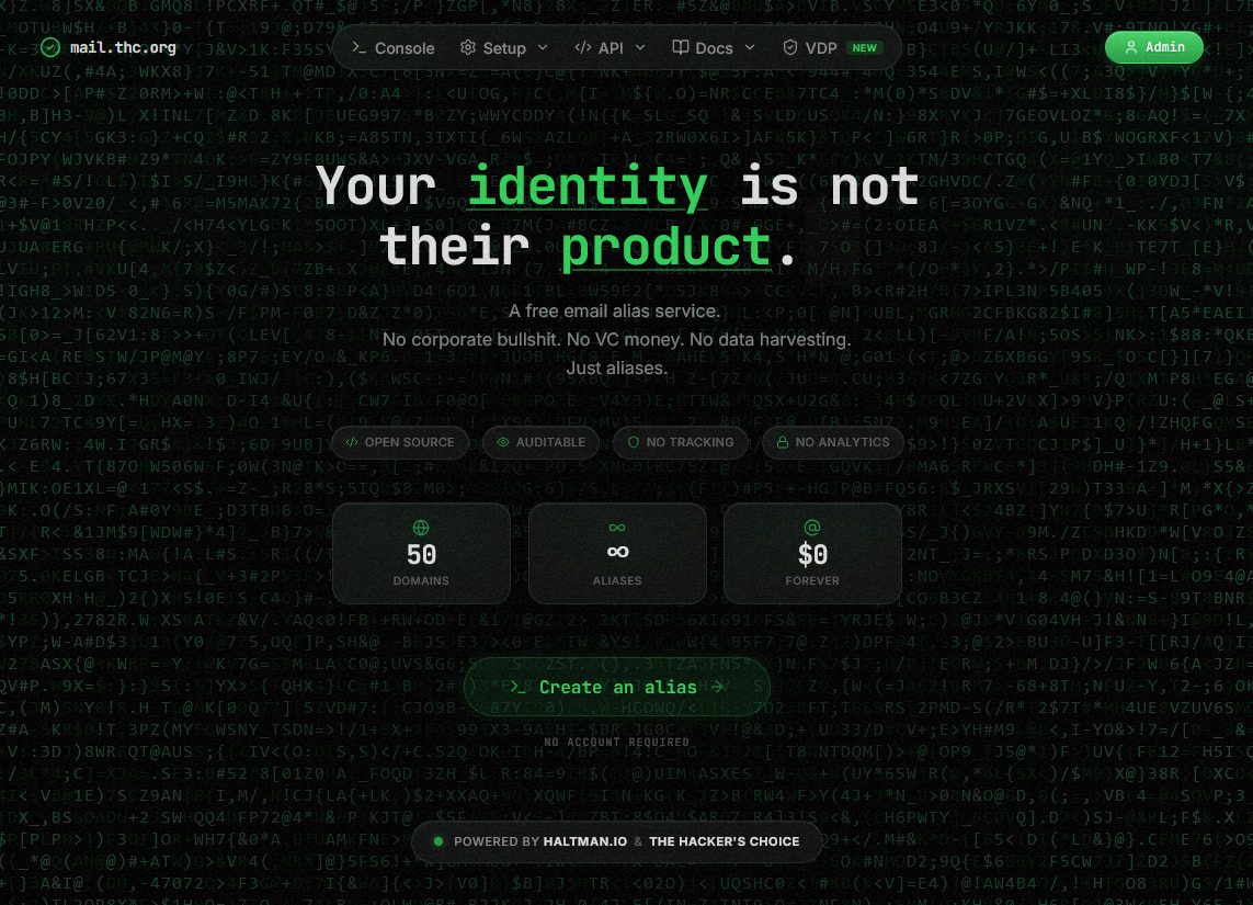 Free mail forwarding UI